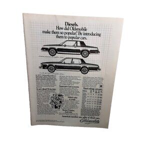 1981 Oldsmobile Diesel Ad Popular Cars Cutlass Delta 88 Royale Vintage Print Ad